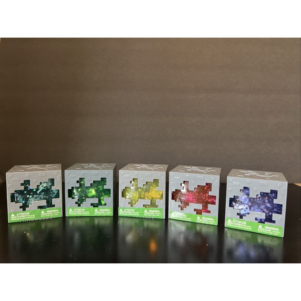 MINECRAFT JELLY CUBES - Viral Squishy NEW + RARE - Complete Set of 5